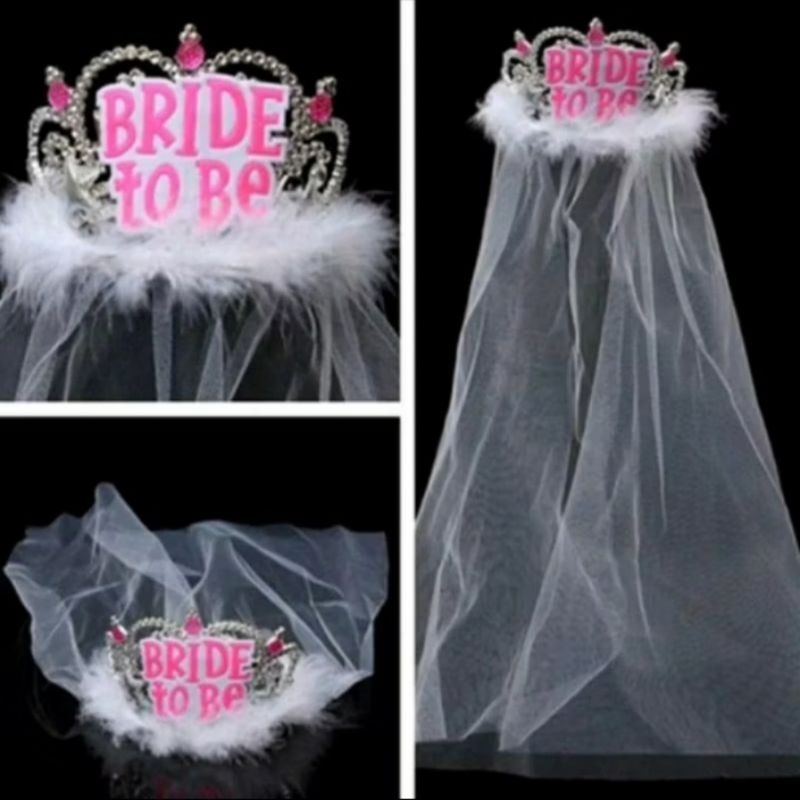 Mahkota veil bride to be mahkota bride to be properti bridal shower aksesoris bridal shower mahkota 