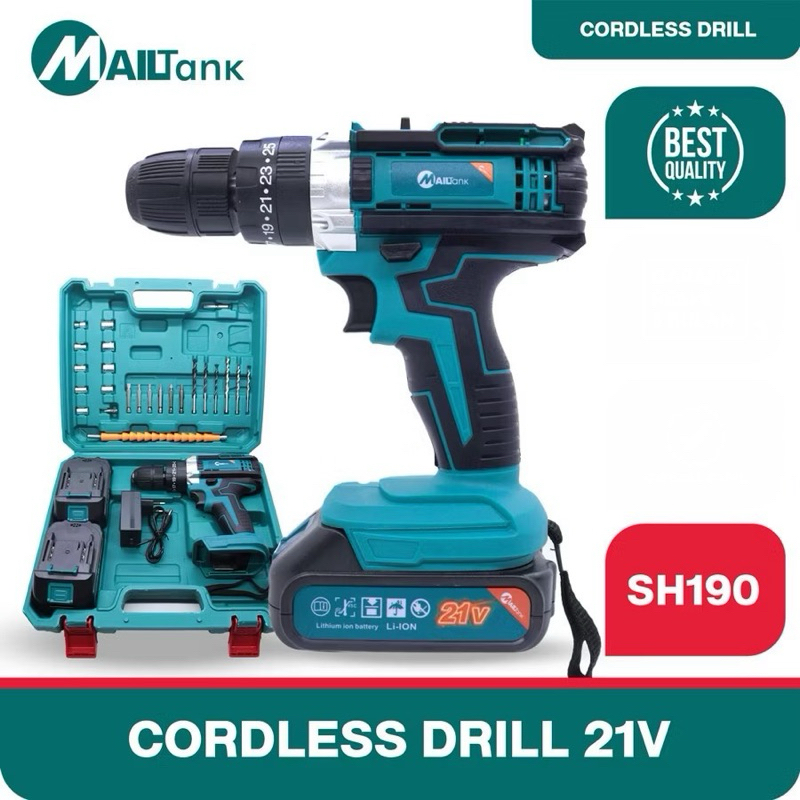 Mailtank SH190 / Mesin Bor Baterai Cordless Impact Drill Mail tank 21V SH-190