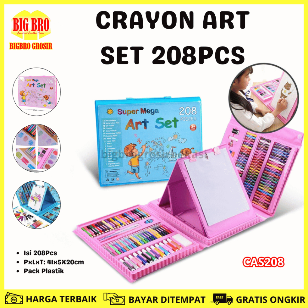 

BB Crayon Art Set 208Pcs | Pensil Warna Warni Krayon Anak Perlengkapan Menggambar Anak Set MURAH