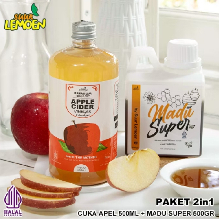 

Paket Building Diet Sehat - Cuka Apel 500 ml dan Madu Hutan Super 500 gr Asli by Suur Lemoen