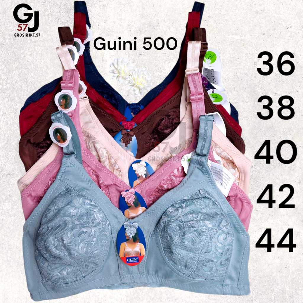 PROMO BRA Jumbo Guini 500 Tanpa Kawat Semi Brukat BH Wanita Cup B Guini