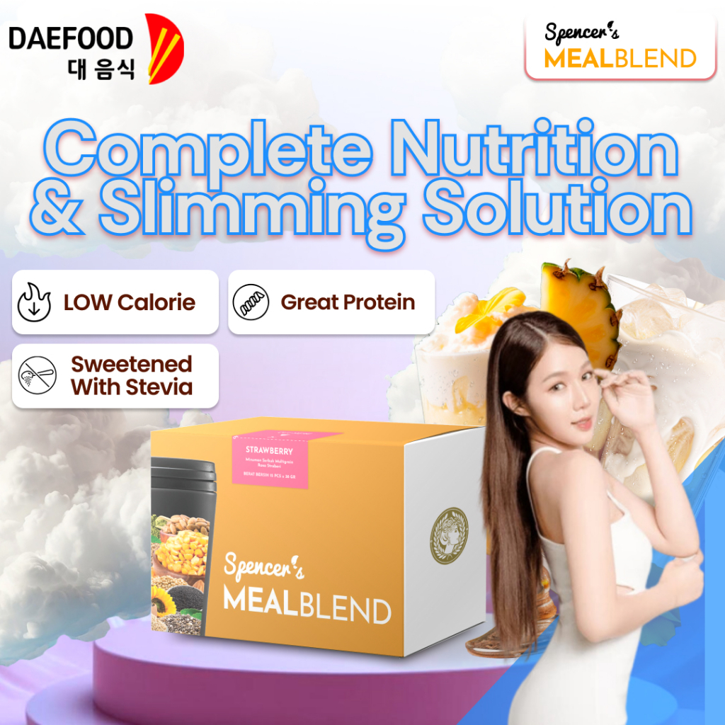 

Spencer's MealBlend Nutrisi lengkap Turun berat badan Diet sehat Tinggi protein Rendah kalori Stevia