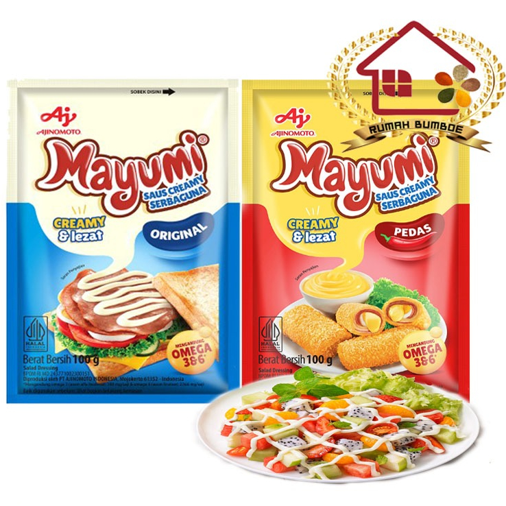 

(100 gr) MAYUMI Mayonise Mayonnaise Saus Creamy Serbaguna Pedas Atau Original Untuk Salad