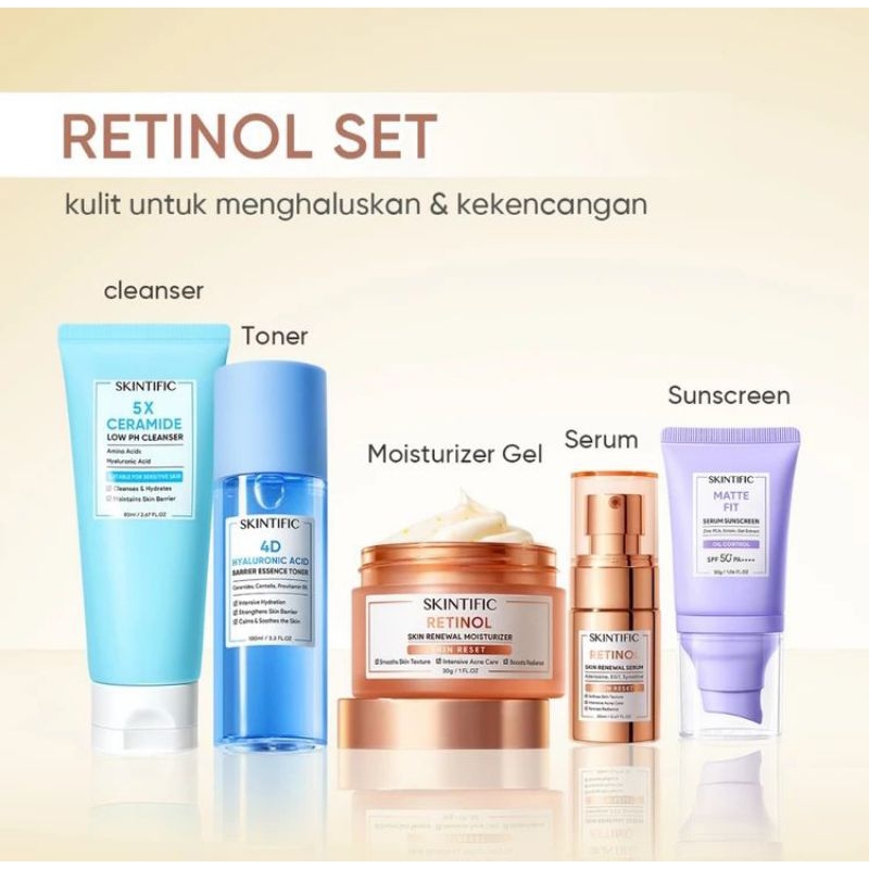 SKINTIFIC RETINOL SET SKINCARE BUNDLING 5IN1