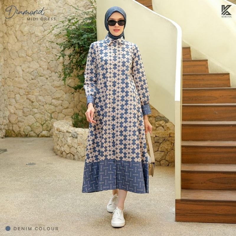 DIAMOND MIDI DRESS BY KORINA TERBARUU