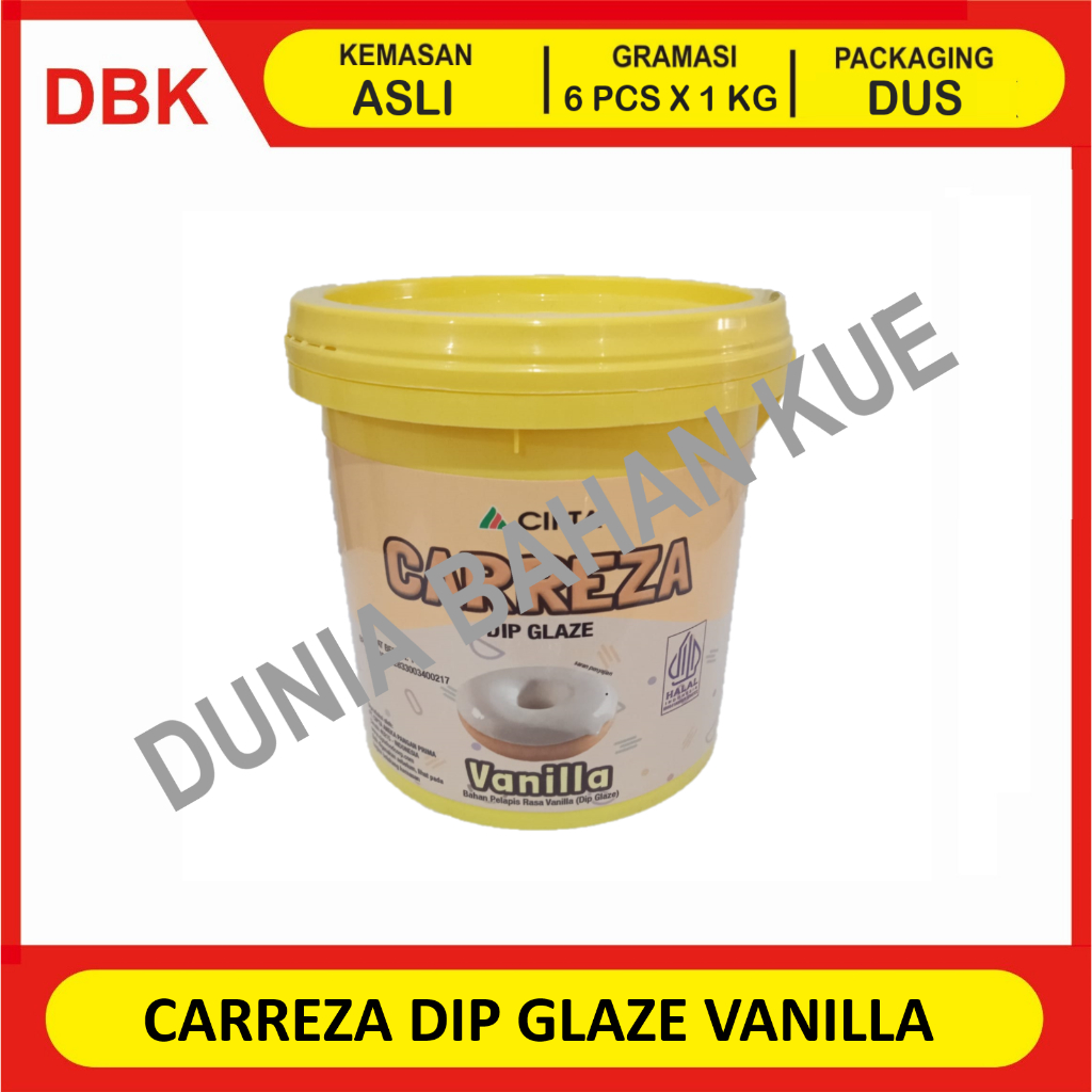 

GLAZE VANILA 1 KG - 1 DUS 6 PCS / VANILLA DIP GLAZE SELAI OLESAN TOPPING