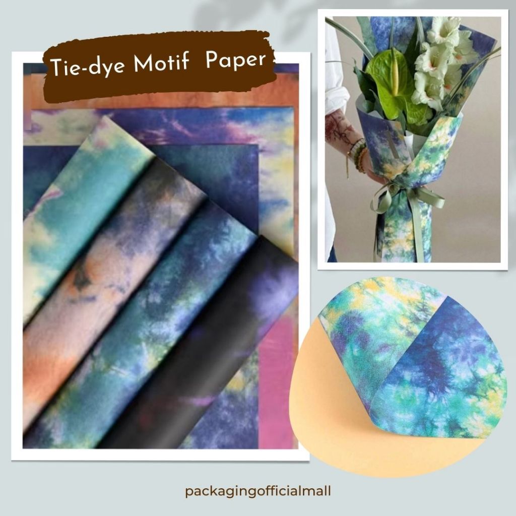 

TIE-DYE MOTIF PAPER / CELLOPHANE / FLORIST PAPER / KERTAS BUKET BUNGA / WRAPPING WRAPPER