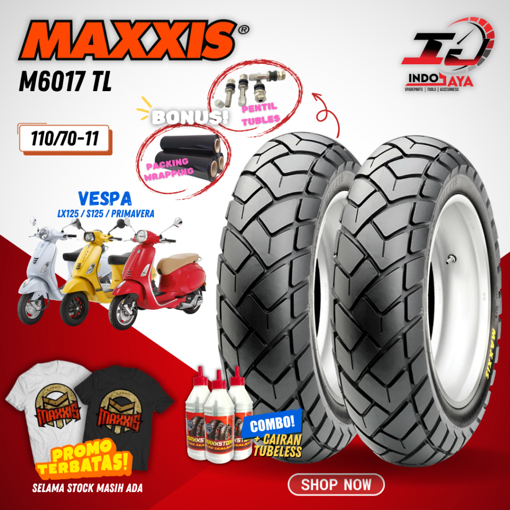 [READY COD ] BAN MAXXIS M6017 RING 10 11 TUBELESS 110/70-11 DEPAN BAN MOTOR RING 10 11 MAXXIS / BAN 