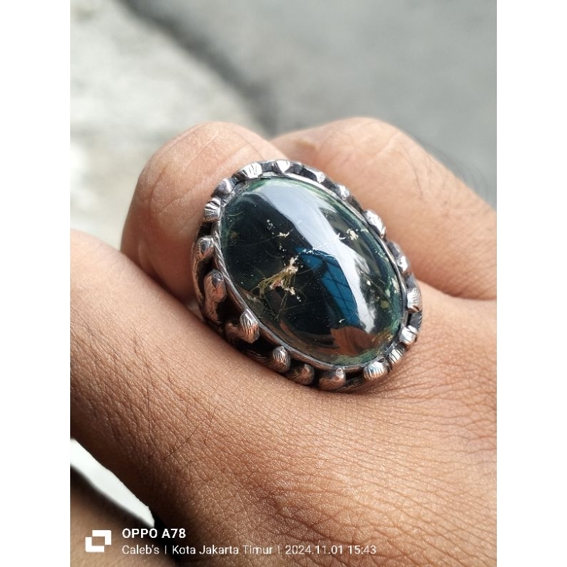 Pirus Persia hijau deep green pirus Persia deep green pirus Persia hitam perak handmade uk 17,5 buka