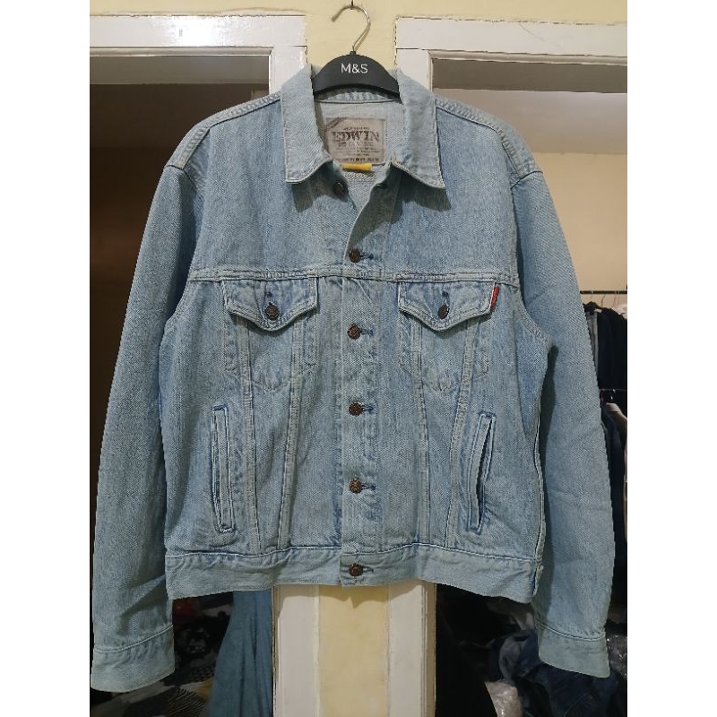 Edwin jaket jeans denim trucker vintage size L