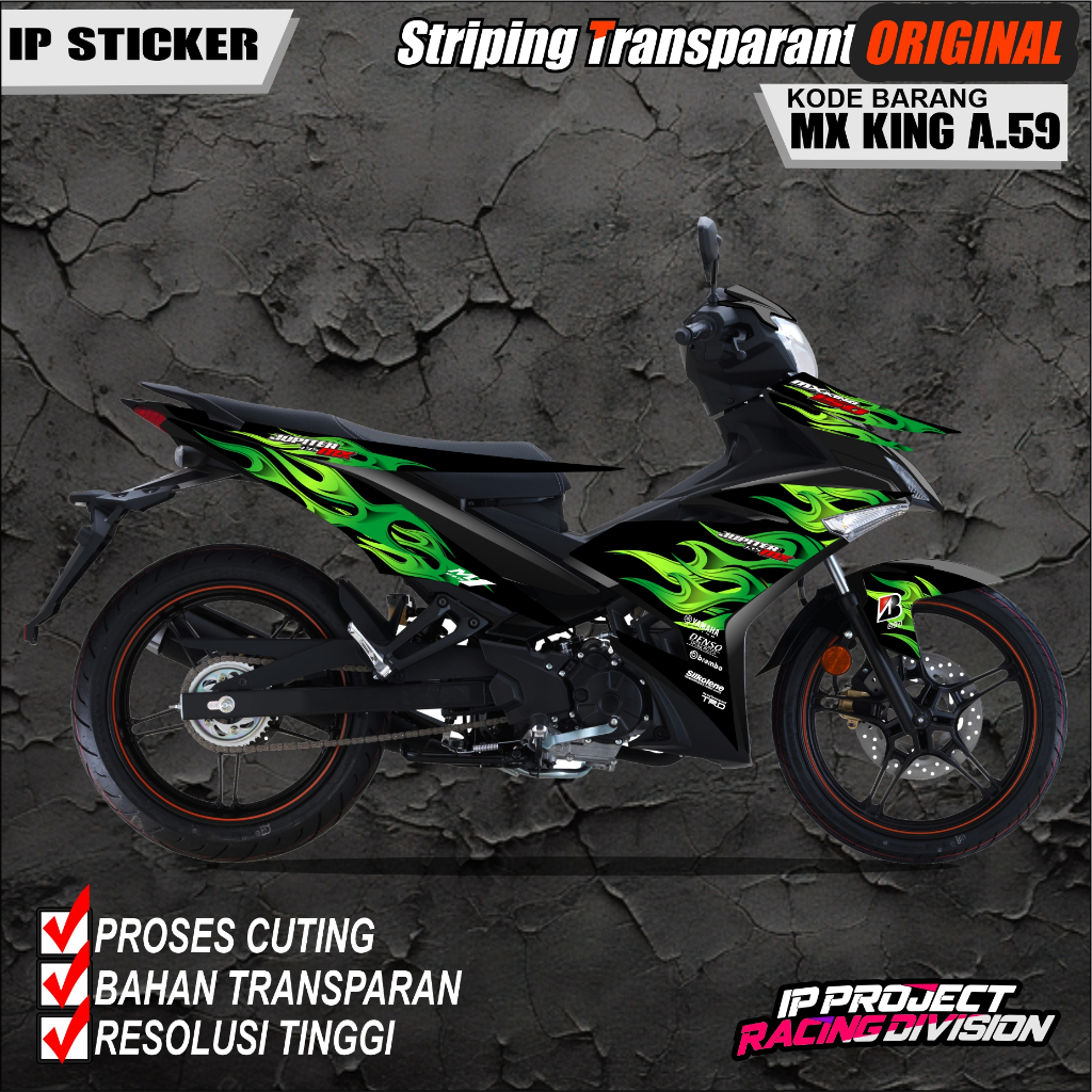 (COD) STIKER STRIPING ORIGINAL MOTOR YAMAHA MX KING 150 VARIASI HOLOGRAM TRANSPARAN COD KODE A.59