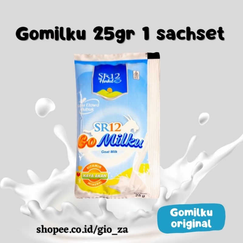 

Gomilku SR12 satuan original/gomilku sachset 25gram- Susu kambing etawa
