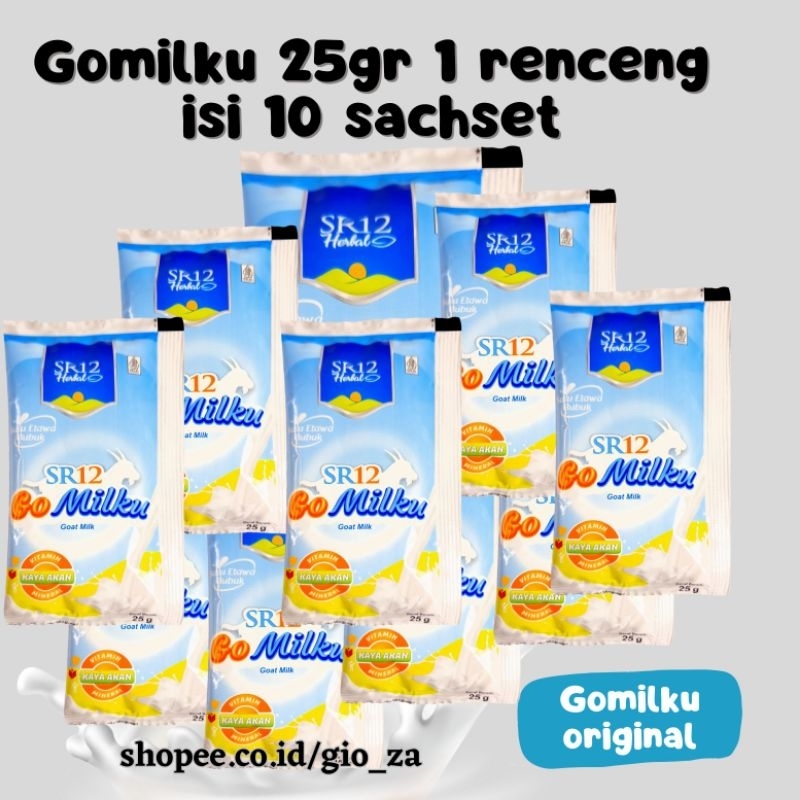 

Termurah Gomilku original SR12 renceng- 10 sachset - Susu kambing etawa
