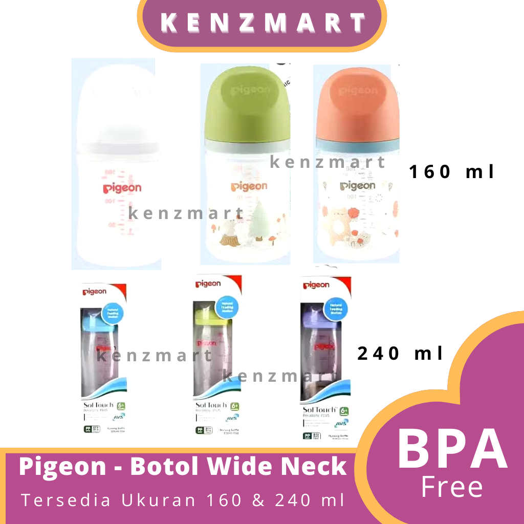 PIGEON - BOTOL SUSU WIDE NECK SOFT TOUCH PERISTALTIC PLUS / BOTOL SUSU BAYI