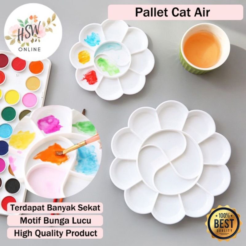 

Palet Lukis Plastik Motif Bunga Pallete Piring Wadah Cat Air Melukis