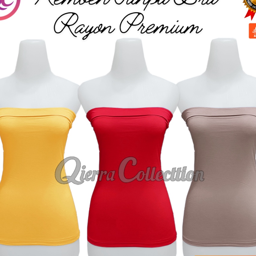 FG2 Kemben Wanita Tanpa Cup Pakaian Dalam Cewe Polos Warna Kamisol Longtorso Tanpa Tali ketat Bahan 