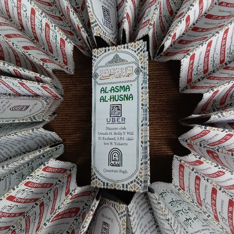 Buku Lipat EMPAT BAHASA 99 Asmaul Husna + Fiqih Doa dengan Asmaul Husna Full Color Uk.12x65cm 26 Muk