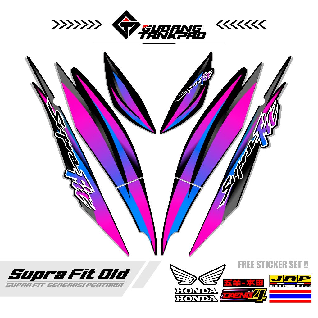 STRIPING MOTOR SUPRA FIT OLD 110 / MTF 17 / STRIPING SUPRA FIT LAMA / STRIPING HONDA SUPRA FIT / STI