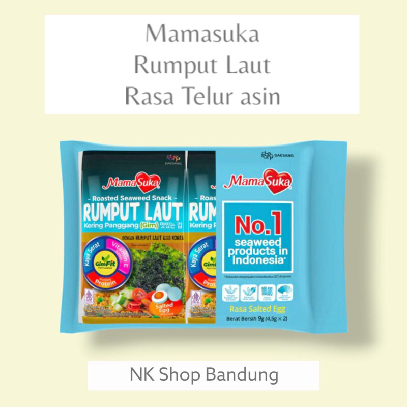 

MamaSuka Rumput Laut Panggang (Nori) Variant Salted Egg isi 2 pack x 4,5gr