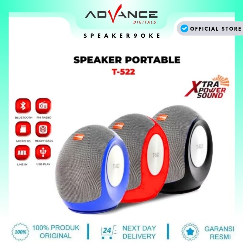 READY STOCK ADVANCE T522 Bluetooth Speaker Music Box Speaker Portable blutot Sub woofer Karaoke USB 