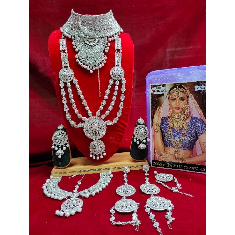 Set kalung india / aksesoris kalung india / kalung india warna silver