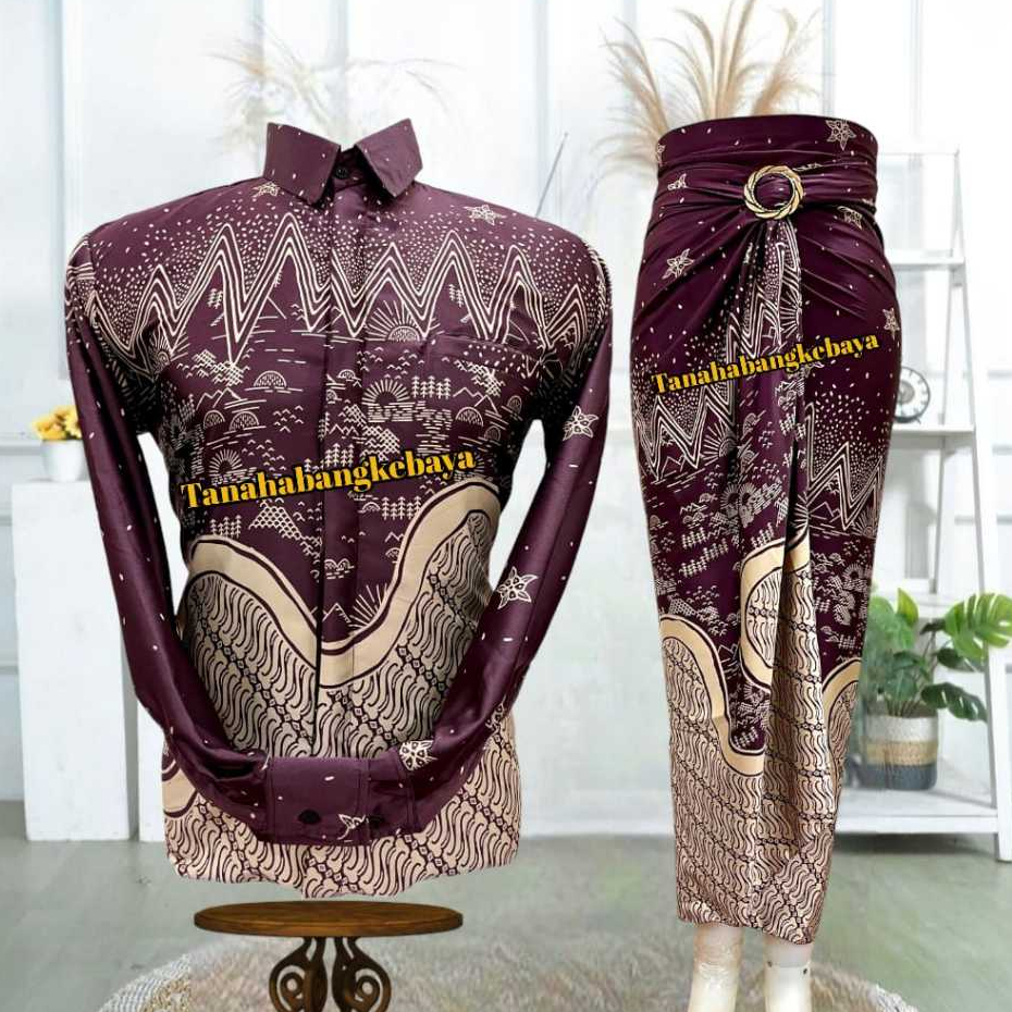 KEMEJA batik/BATIK COUPLE TERBARU COUPLE ROK LILIT DAN KEMEJA PENDEK DAN PANJANG SERAGAM KELUARGA RU
