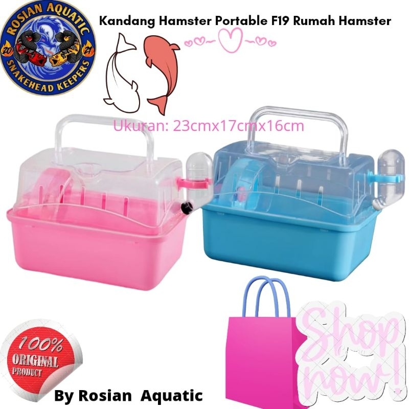 Kandang Hamster Portable F19 Rumah Hamster / Hamster Travelling Box / Kandang
