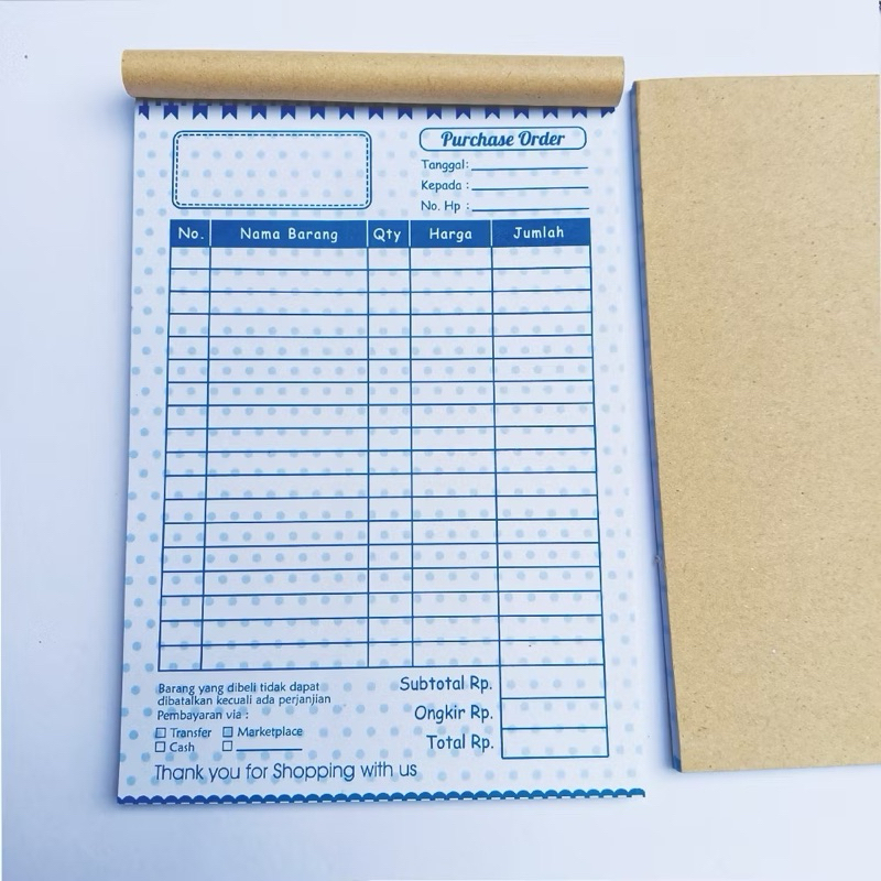 

Nota olshop /Nota 1 ply/Nota murah 1/4 folio hvs