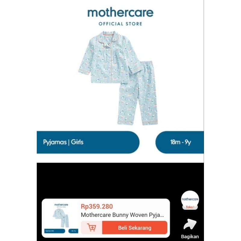 Piyama Kancing Mothercare Up to 70%, Cotton On Kids, Babyshop Juniors, Giggles MIX Brand SALE
