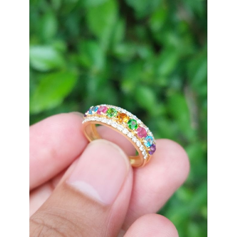cincin emas berlian kualitas top (batu permata asli)