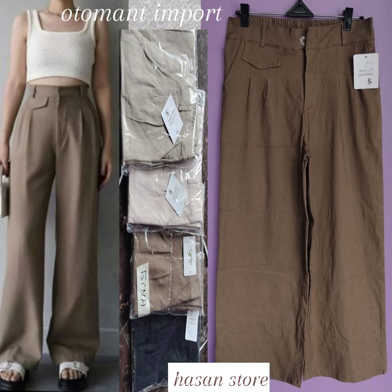 Yegina - ORO Pants Premium Celana Trousers Wanita Highwaist / Kulot Wanita Panjang Kasual Yeona Kore