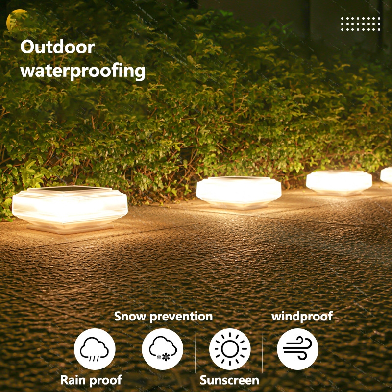 Lampu Taman Tenaga Surya Lampu Pagar Pilar Taman Outdoor Tenaga Surya Sensor Cahaya Otomatis On Off