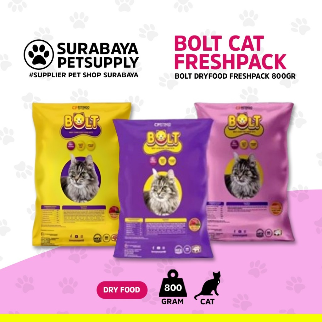 Bolt Cat Ikan 800 gram - Bolt Kucing Donat 800g - Bolt Cat Salmon 800gram - Bolt Dryfood - Makanan k