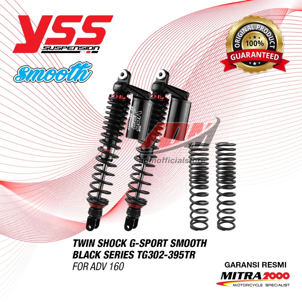 YSS Twin Shock G-Sport Smooth Black Series ADV 160 (TG302-395TR)