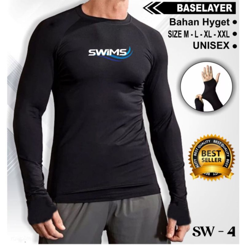Baju renang pria lengan panjang / kaos renang unisex bahan dingin melar baju diving snorkling size M