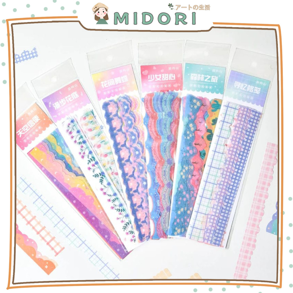 

[MIDORI] 20Pcs COLORFULL LACE STICKER DIY Diary Jurnal BUJO Planner Deco Stiker Hias - B0479