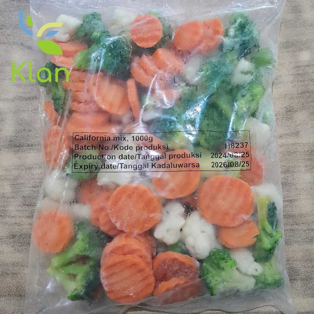 

SAYUR CALIFORNIA MIX 1KG / MIXED VEGETABLE /MIX VEGETABLES / SAYUR BEKU / FROZEN VEGETABLES