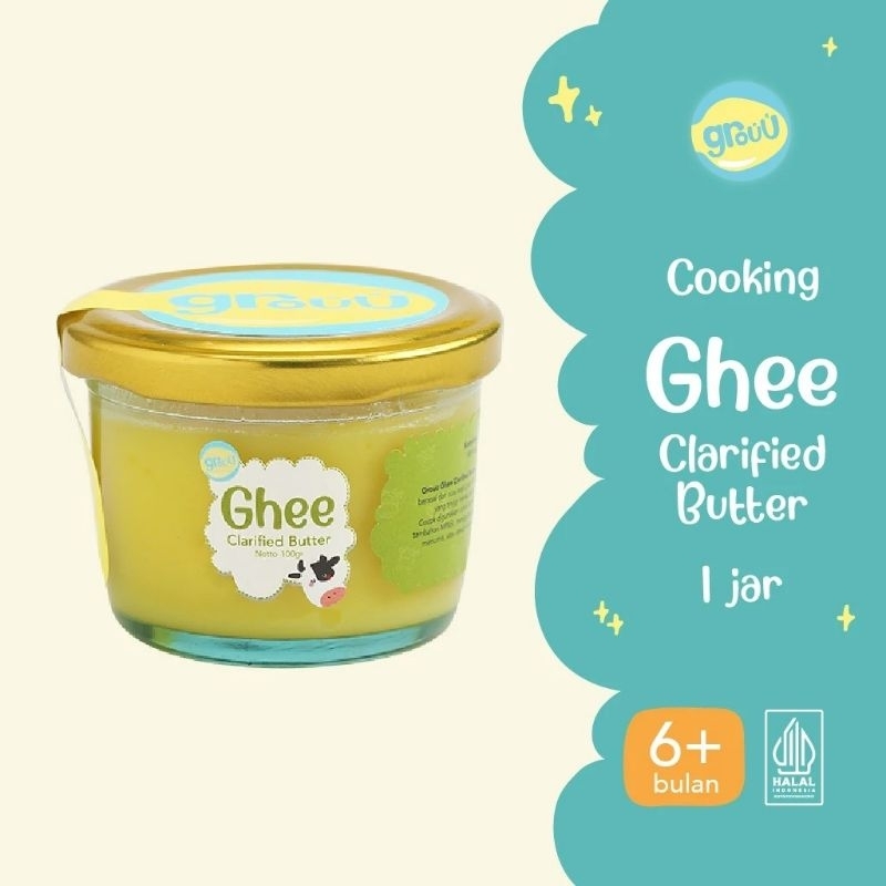 

Grouu Ghee Clarified Butter / Mentega Tumis MPASI / Mentega Rendah Laktosa 100g