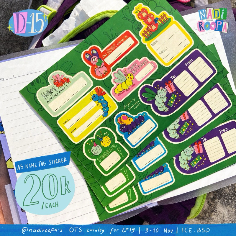 

Name Tag Kiss Cut Sticker | NADIROOPA