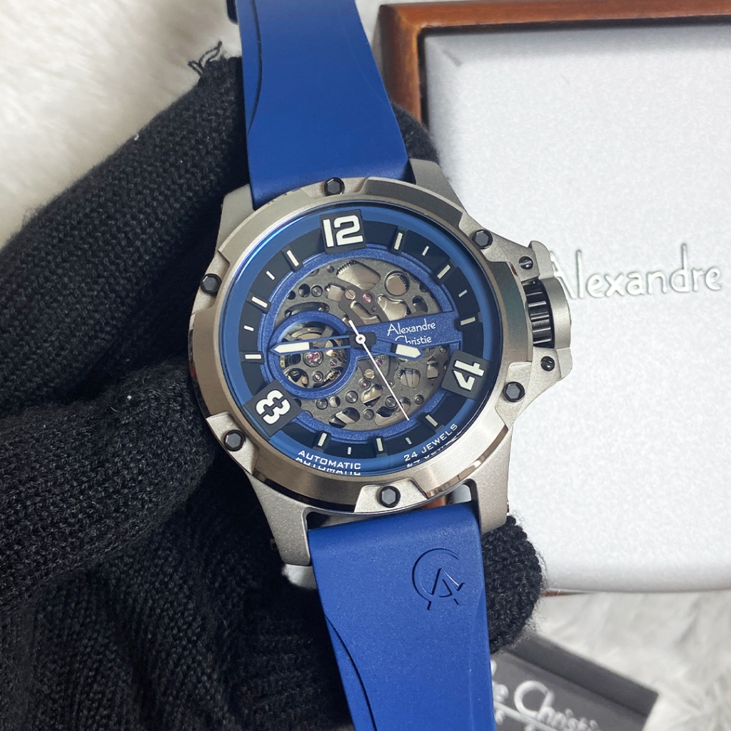 Jam Tangan Alexandre Christie Pria AC 6295 / AC6295 Titanium Automatic Original Garansi Resmi