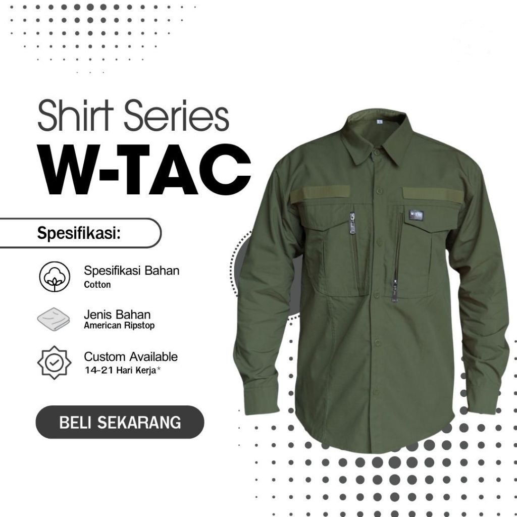Kemeja Tactical WTAC Lapangan PDL Outdoor Lengan Panjang