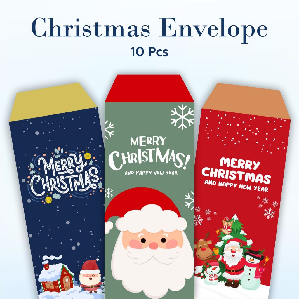 

(ISI 12 PCS) Amplop Natal Varian Santa Claus / Amplop Natal Aesthetic / Angpao Natal / Amplop Natal Lembaran / Christmas Xmas Santa Claus Sinterklas / Angpao Natal Angpau Merry Christmas Hongbao Amplop Natal Ukuran Panjang