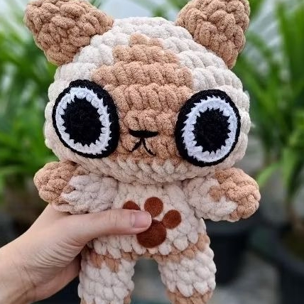 Boneka rajut kucing / amigurumi airou / Airou Plushie - cat amigurumi - anime amigurumi