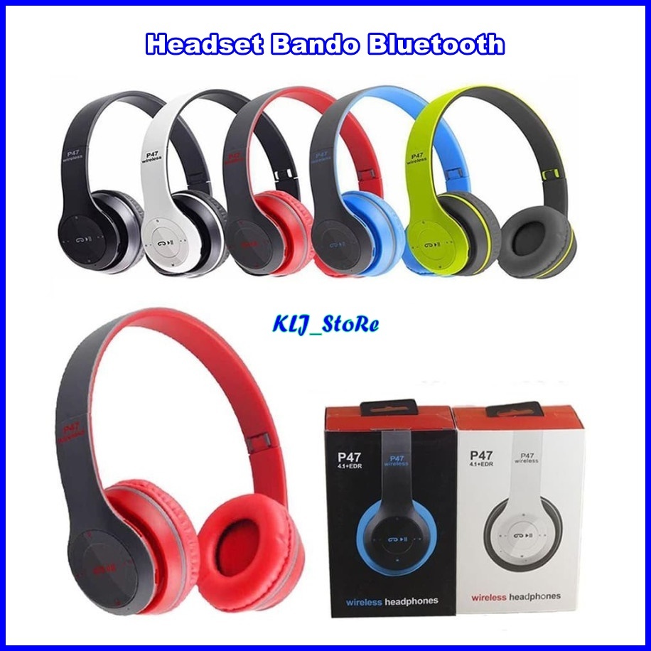 Headset Bando P47 Bluetooth 5.0 + EDR Wireless Headphone P 47