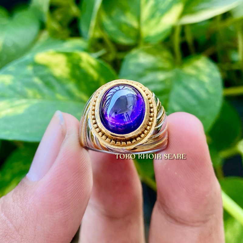 CINCIN BATU KECUBUNG UNGU ASLI SUPER MEWAH TOP QUALITY
