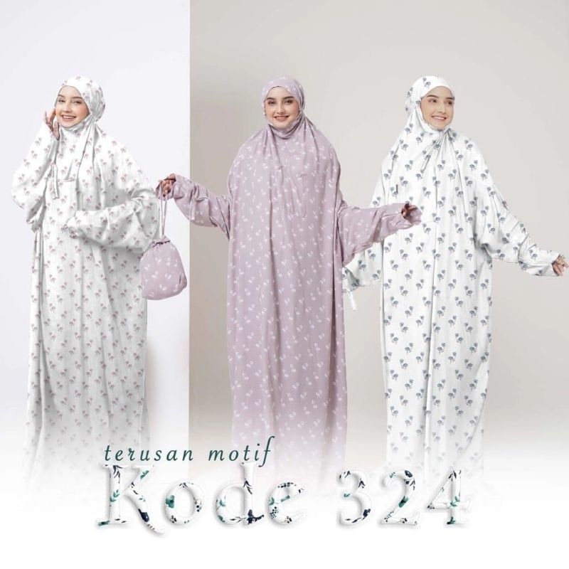 Mukena terusan motif/Mukena Dewasa /mukena pondok/mukena/mukena terompah/mukena hadromaut / mukena h