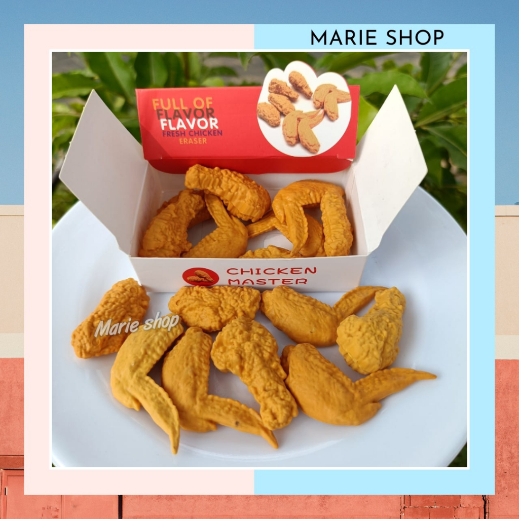 

PENGHAPUS FRIED CHICKEN ISI 8PCS 2201 - PENGHAPUS PENSIL BENTUK AYAM GORENG FANCY LUCU - ERASER FRIED CHICKEN