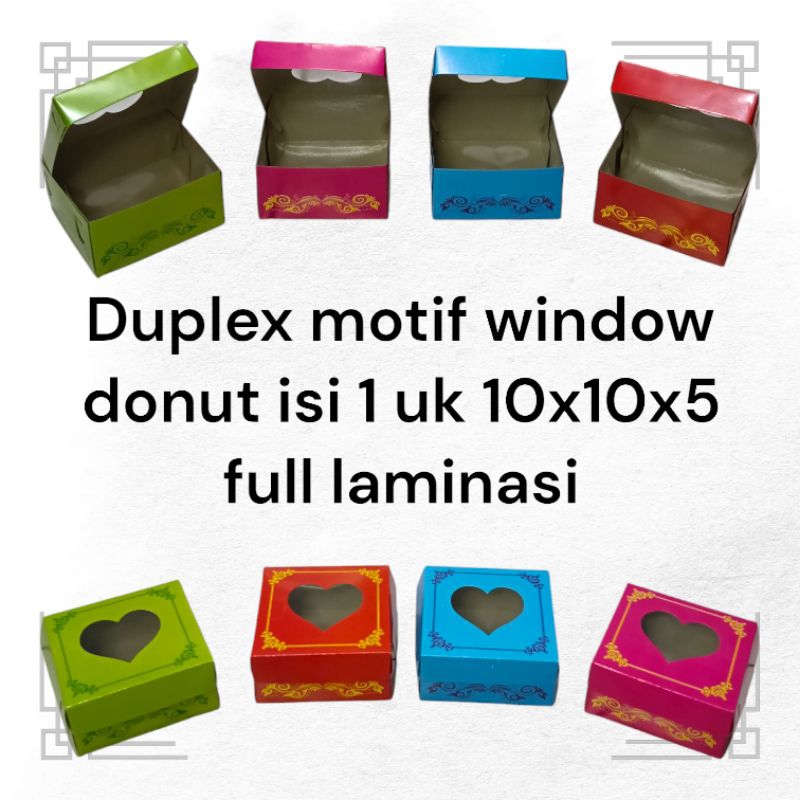 

Duplex motif window donut isi 1 uk 10x10x5 laminasi.