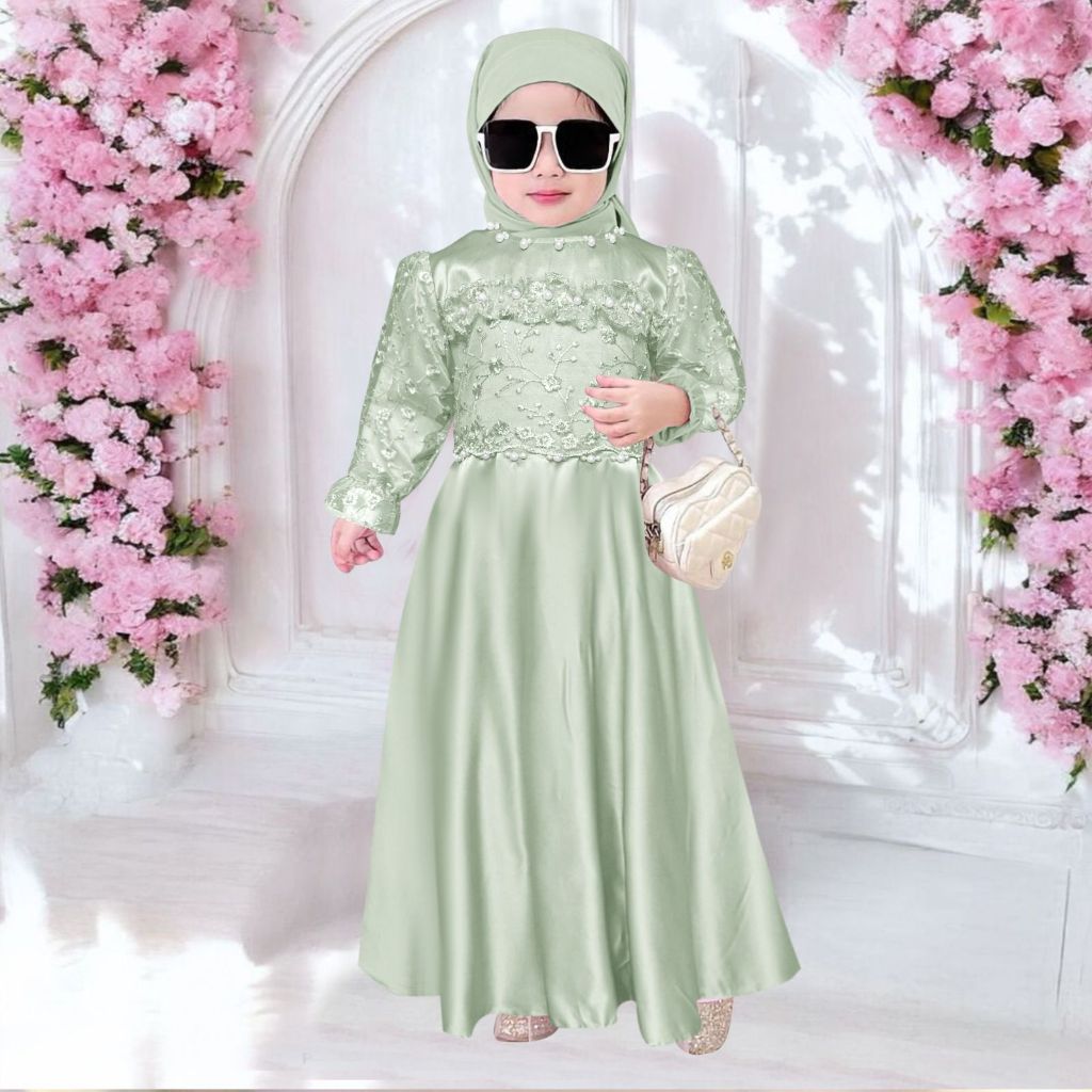 BEST SELLER Gamis inara kids (3-5tahun)(6-8tahun)(9-11tahun) Dress anak perempuan Mewah Gamis anak
