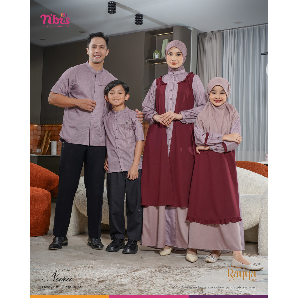 [READY] SARIMBIT NIBRAS 2025 NARA ROSE TAUPE / SARIMBIT KELUARGA / SARIMBIT TERBARU / BAJU LEBARAN T